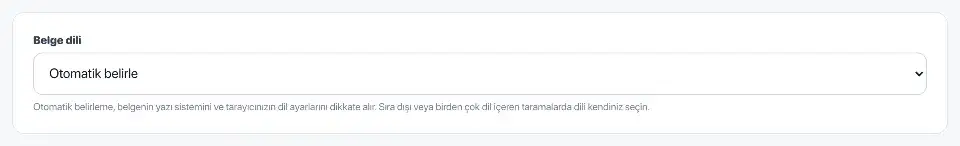 PDF OCR: Taranmış metni düzenlemeden önce. Taranmış bahçe duyurusu için OCR ayarları gösteriliyor.