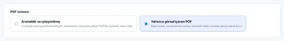 JPG'den PDF'ye: Sayfa fotoğraflarını PDF'ye dönüştürürken. Duyuru ve menü için görselden PDF'ye tarama ayarları görünüyor.